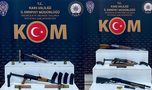 Kars ve Arpaçay'da ruhsatsız silahlar ele geçirildi