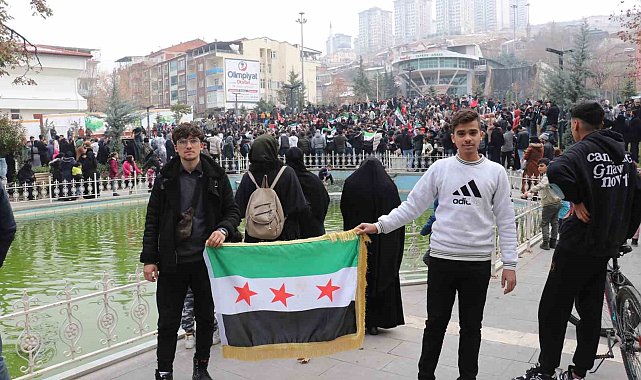 Malatya'daki Suriyeliler rejimin devrilmesi ile sokaklara döküldü