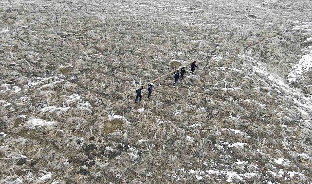 Elektrik direğini omuzlarında taşıdılar