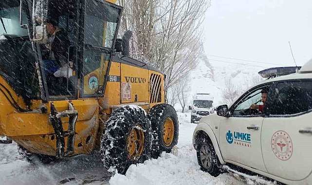 Yüksekova'da ekipler seferber oldu: Yolları kapanan köylerdeki 8 hastayı kurtardı