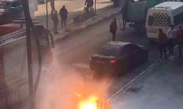 Yüksekova'da elektrik panosu alev alev yandı