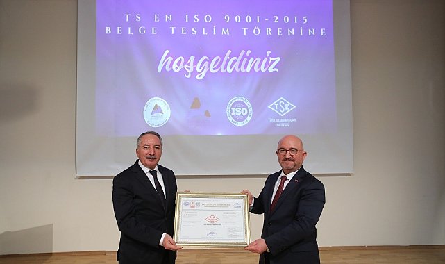 AİÇÜ'ye TSE tarafından "TS EN ISO 90012015 belgesi" verildi