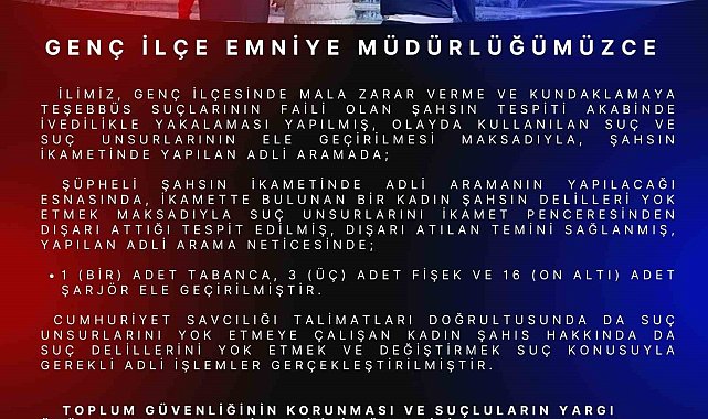 Bingöl'de çeşitli suçlardan aranan şüpheli yakalandı