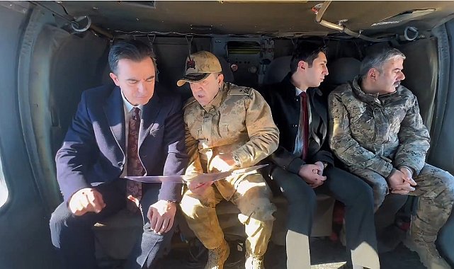 Bitlis Valisi Karakaya karakol ve üs bölgelerini havadan inceledi