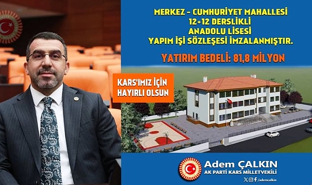 Çalkın’dan Kars’a Anadolu Lisesi müjdesi