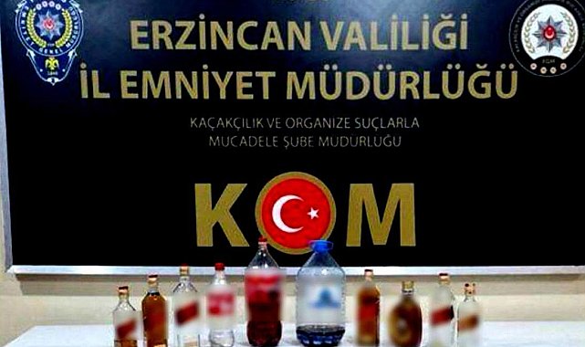 Erzincan'da bir miktar kaçak ve el yapımı alkol ele geçirildi