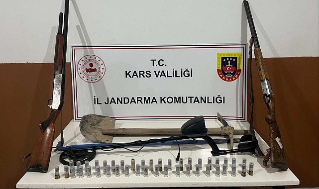 Kars'ta izinsiz kazı yapan şahıslar yakalandı