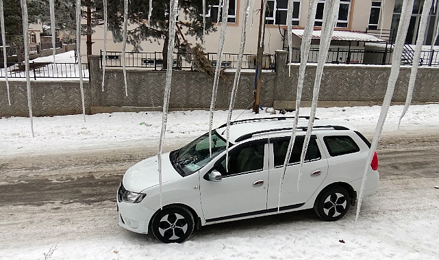 Sarıkamış'ta kar ve soğuk hava etkili oldu
