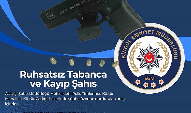 Bingöl'de ruhsatsız silah ele geçirildi