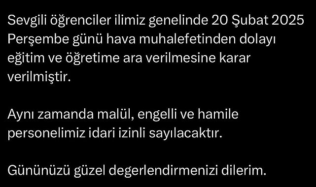 Elazığ'da eğitime ara verildi
