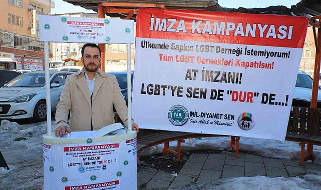 Hakkari'de LGBT kapatılsın imza kampanyası