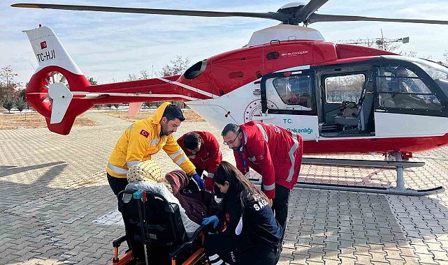Hamile kadın ambulans helikopter ile Van'a getirildi