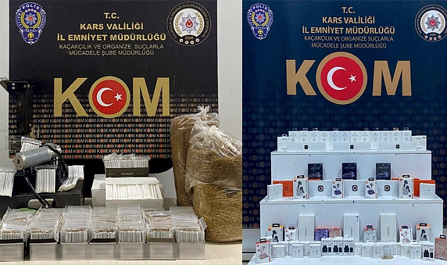 Kars ve Kağızman'da 1 milyon TL'lik kaçakçılık operasyonu