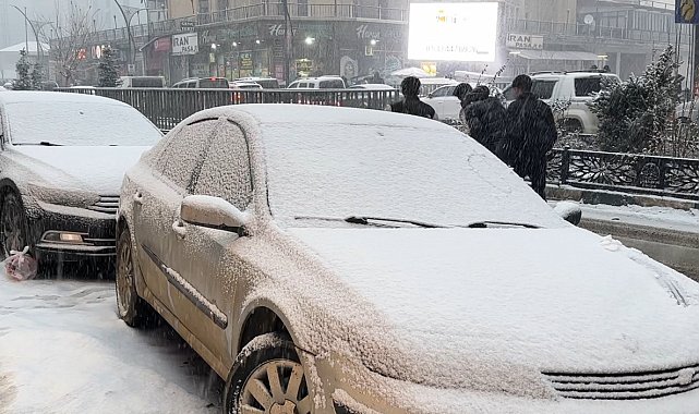 Yüksekova'da lapa lapa kar yağışı