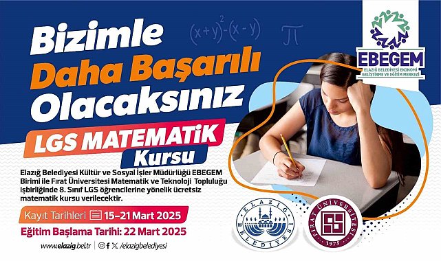 Elazığ'da LGS'ye hazırlanan öğrencilere ücretsiz matematik kursu