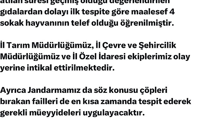 Elazığ'da sokak hayvanlarına zarar verilmesi üzerine Vali Hatipoğlu'ndan açıklama