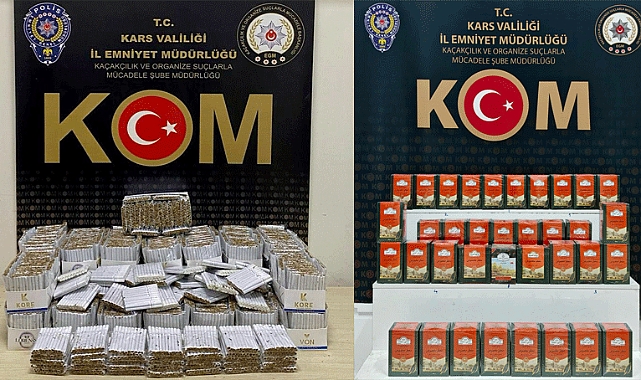 Kars'ta kaçak çay ve sigara operasyonu