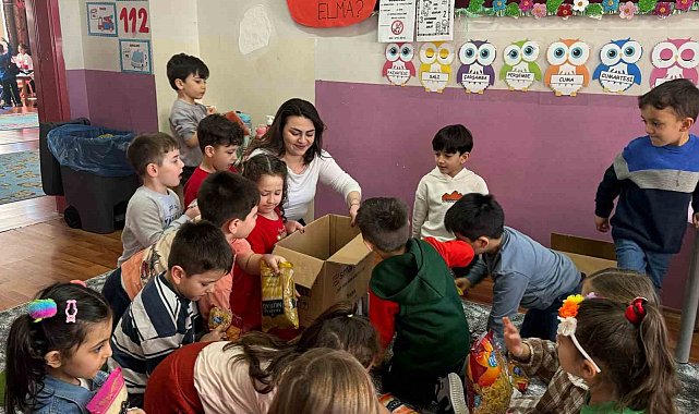 Kars'ta anaokulu öğrencilerinden anlamlı destek