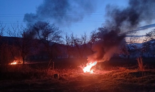 Pütürge'de zirai don endişesi: Çiftçiler ateş yakarak önlem aldı