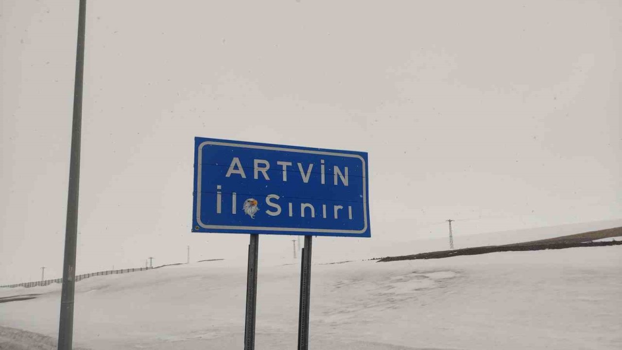 Ardahan-Artvin kara yolu Sahara Geçidi’nde kar yağışı etkili oldu