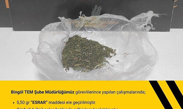 Bingöl'de uyuşturucu operasyonu