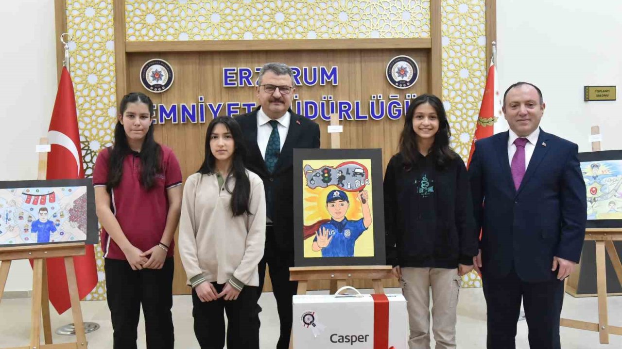 Erzurum’da "Çocuk gözüyle polis" konulu resim yarışması düzenlendi