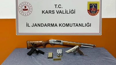 Kars’ta silah ve mühimmat ele geçirildi