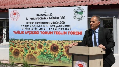 Kars’ta yağlık ayçiçeği tohumu dağıtıldı