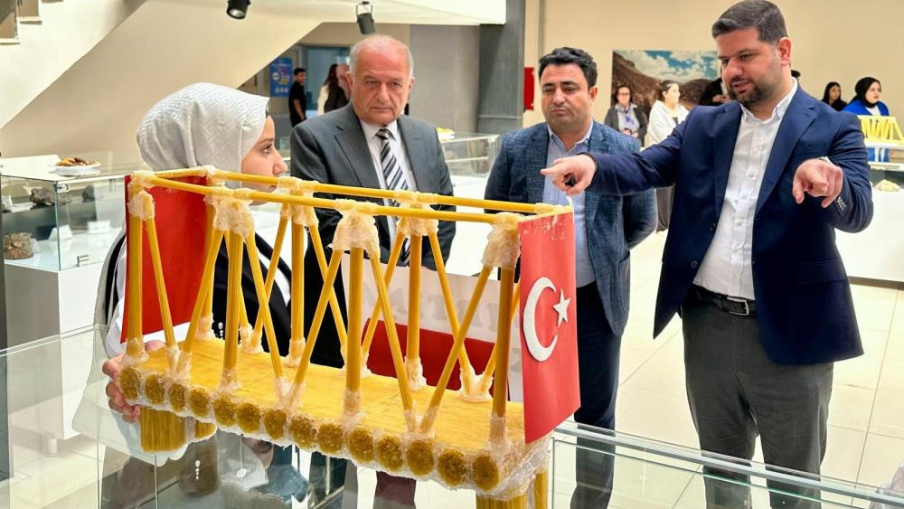 Çubuk makarnadan yapılan köprüler renkli görüntüler oluşturdu