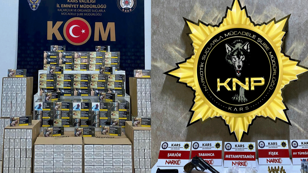 Kars’ta çok sayıda gümrük kaçağı ürün ele geçirildi