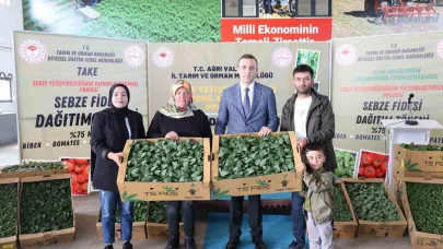 Ağrı’da 150 çiftçiye fide desteği