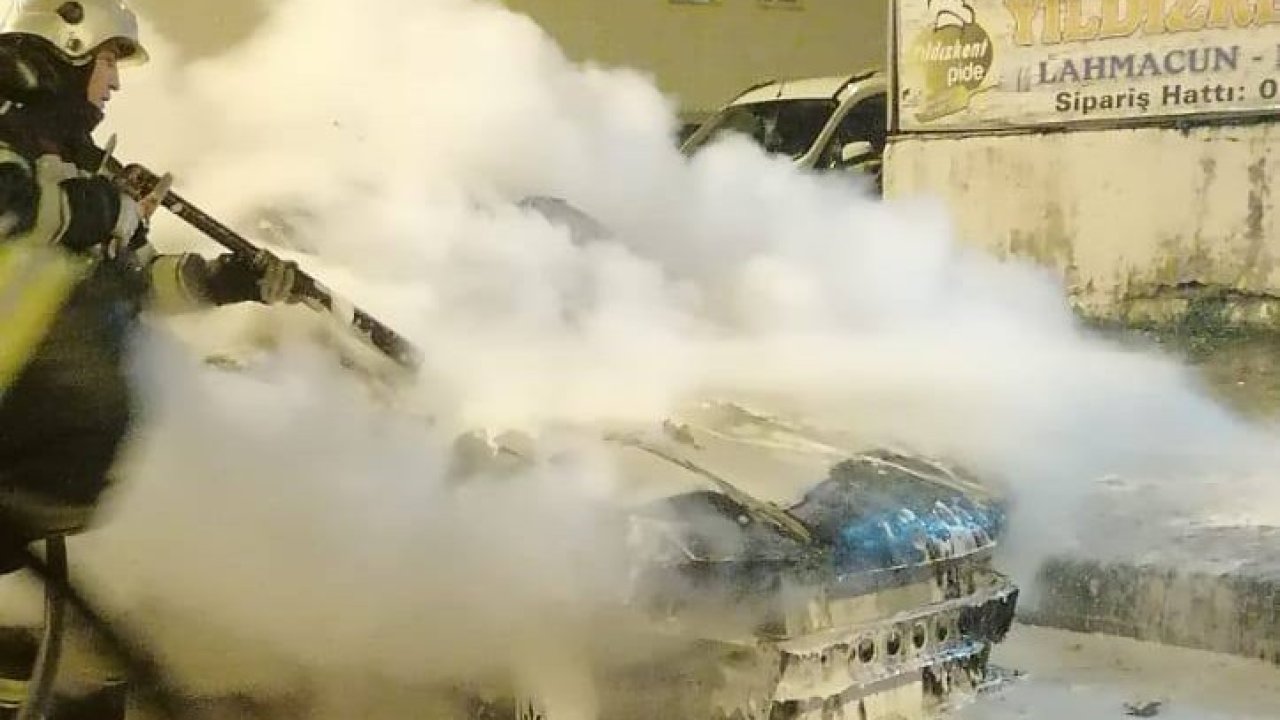 Erzurum’da araç yangını korkuttu