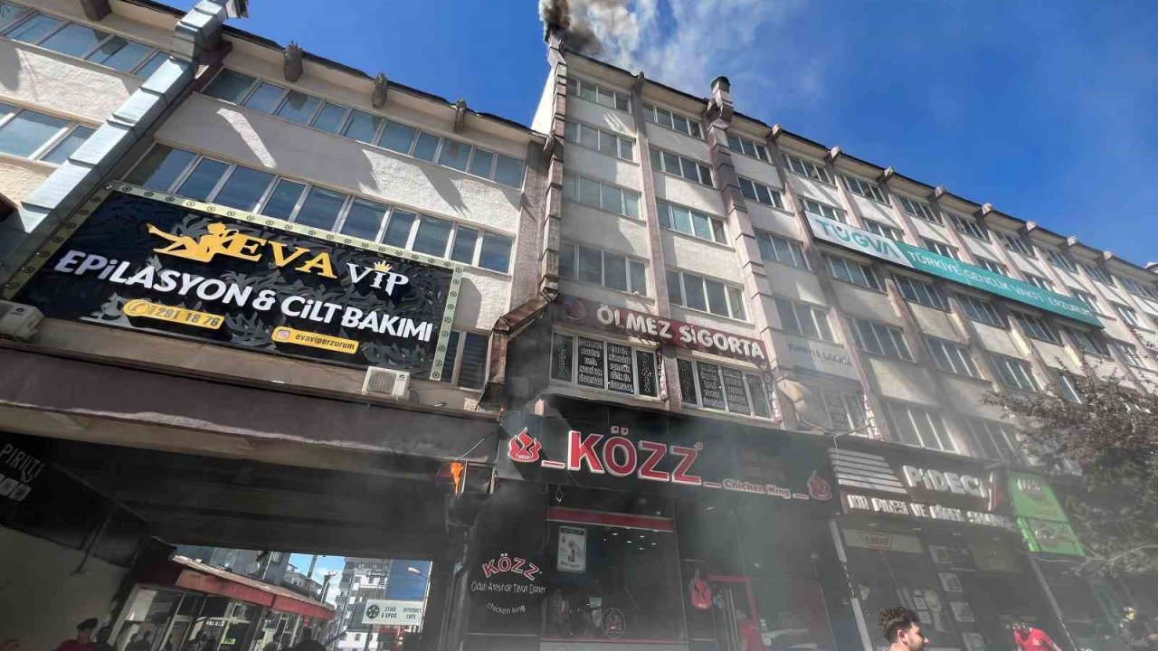 Erzurum’da korkutan baca yangını