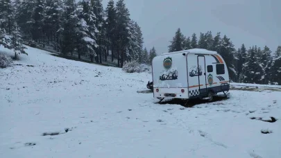 Erzurum’da dağlar beyaza büründü