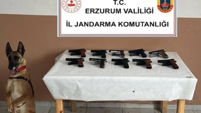 Oltu’da 10 adet ruhsatsız tabanca ele geçirildi