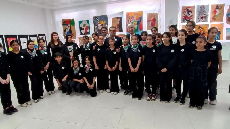 Kağızman’da Filistinli çocuklara destek sergisi