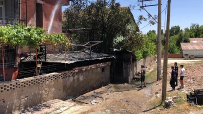 Odunluk yandı 1 kişi yaralandı