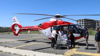 Solunum rahatsızlığı yaşayan bebek ambulans helikopterle nakledildi