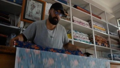 Tarihi kumaşçı dükkanı 3 kuşaktır hizmet veriyor
