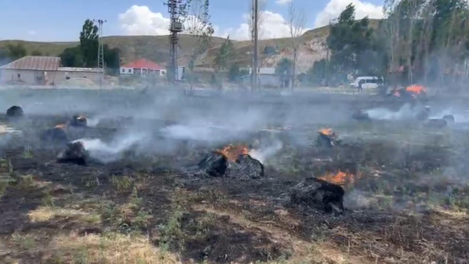 Hakkari'de yaklaşık bin 500 bağ ot kül oldu
