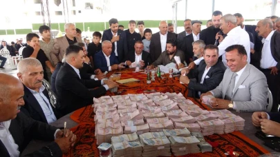 Aşiret düğününde geline 1 buçuk kilo altın damada 7 buçuk milyon TL takıldı