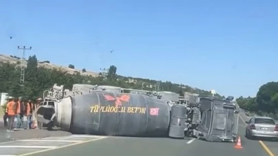 Beton mikseri devrildi 1 kişi yaralandı