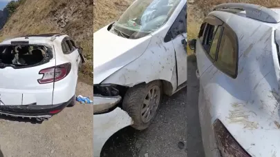 Düşen kaya parçaları kazaya neden oldu