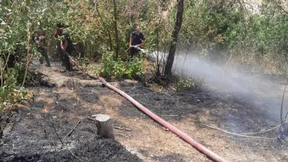 Bahçede çıkan yangın söndürüldü