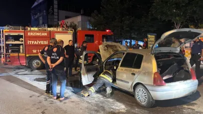 Gece saatlerinde korkutan araç yangını