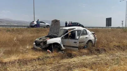 Otomobil şarampole uçtu sürücü yaralandı