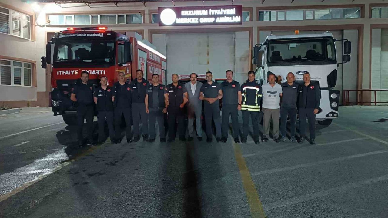 Erzurum’dan Hatay’a araç desteği