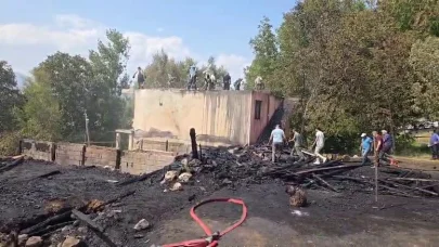 Yangında 3 ev ve 2 ahır küle döndü