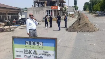 Hamur’da doğalgaz çalışmaları devam ediyor