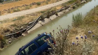 Araç su kanalına düştü: 1 ölü, 2 yaralı